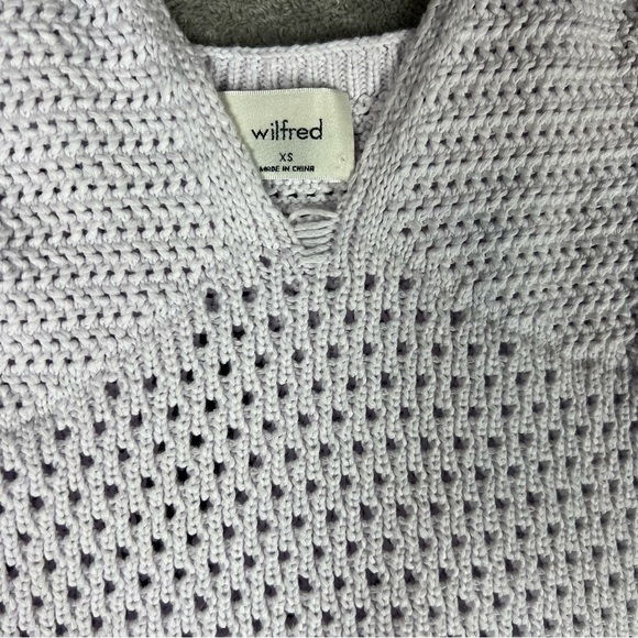 Aritzia Dress Womens XS Wilfred Evie Crochet Pastel Boho Whimsical Midi Lavender - Picture 3 of 12